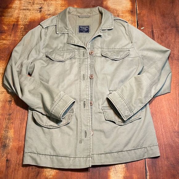 Abercrombie & Fitch Jackets & Blazers - Abercrombie and Fitch Safari Jacket Women’s Large Green Button Front Cinch Waist